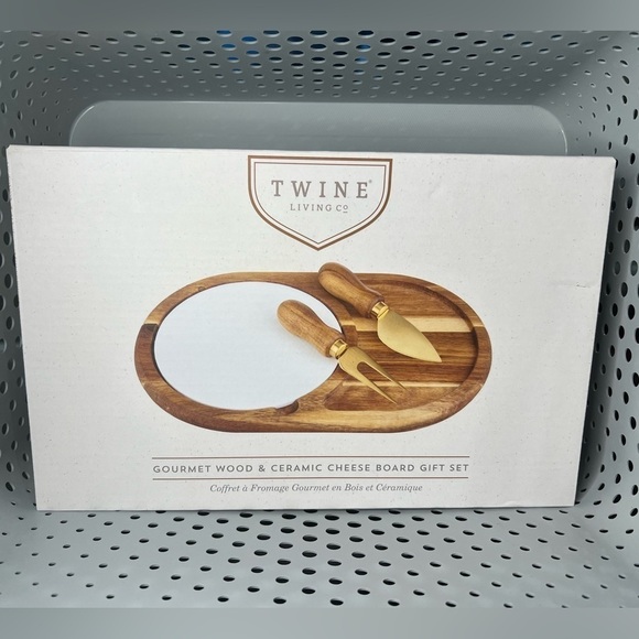Twine Living Co Other - Twine Living Co Gourmet Wood & Ceramic Cheese Board Gift Set